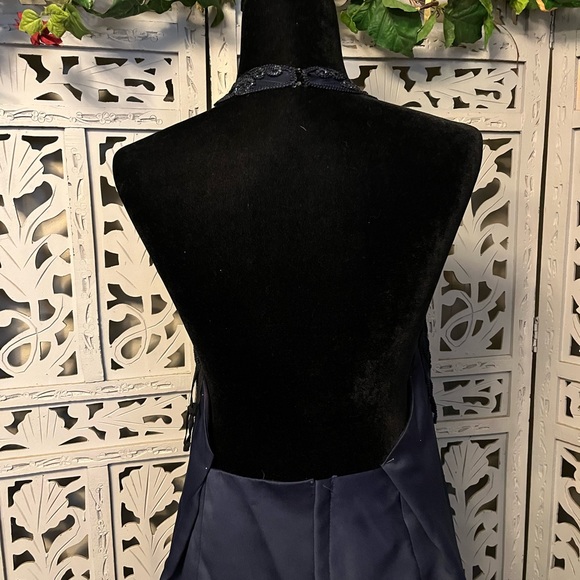 NIGHT SCENE ELEGANT NAVY BLUE 2pc DRESS & JACKET WITH BEADING FORMAL DRESS - Picture 10 of 15